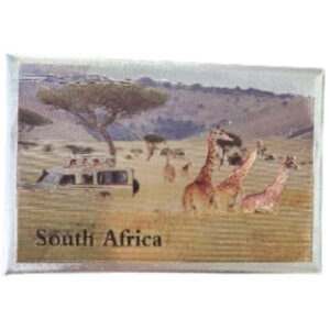 Fridge Magnet Foil Game Giraffe South Africa Flag
