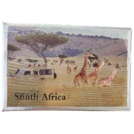Fridge Magnet Foil Game Giraffe South Africa Flag