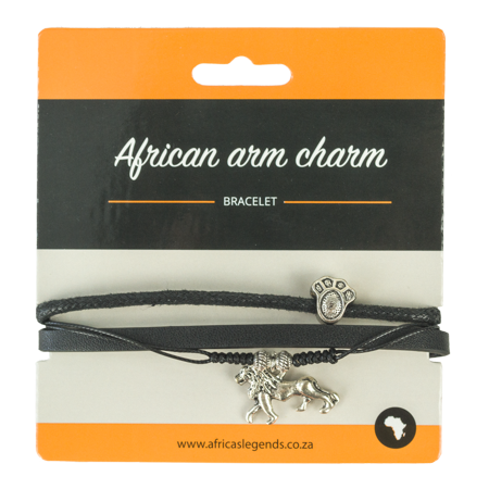 Bracelet Paw Lion Black South Africa Flag