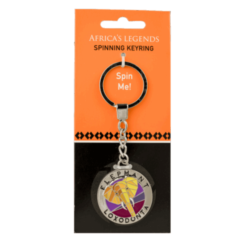 South Africa Spin Elephant Yellow Brown keyring product image