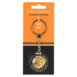Key Ring South Africa Flag Fidget Spinner Lion Yellow