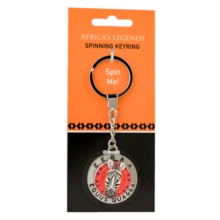 Key Ring South Africa Flag Fidget Spinner Zebra Red