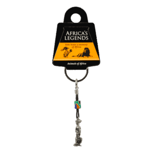 Key Ring Meerkat South Africa Flag Fimo Silver