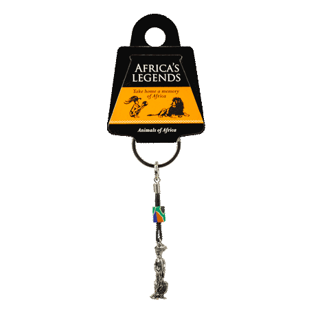 Key Ring Meerkat South Africa Flag Fimo Silver