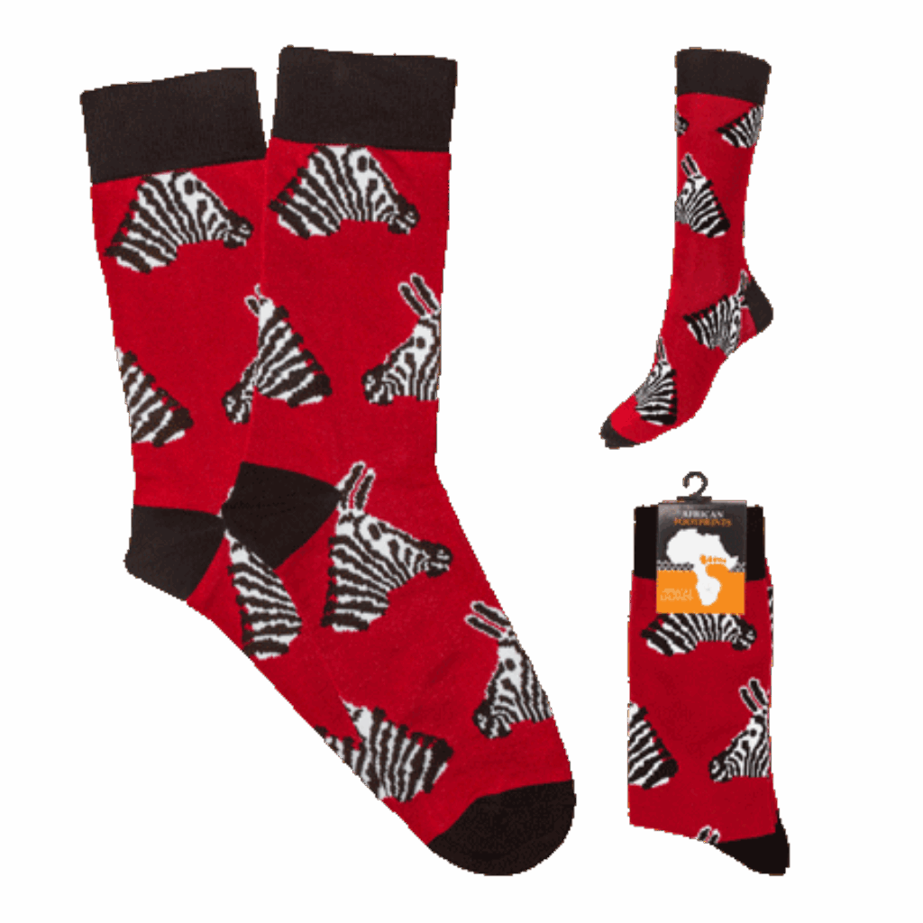 South Africa Zebra Head Red socks product image