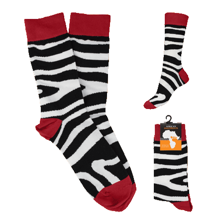 Sock Zebra Print South Africa Flag