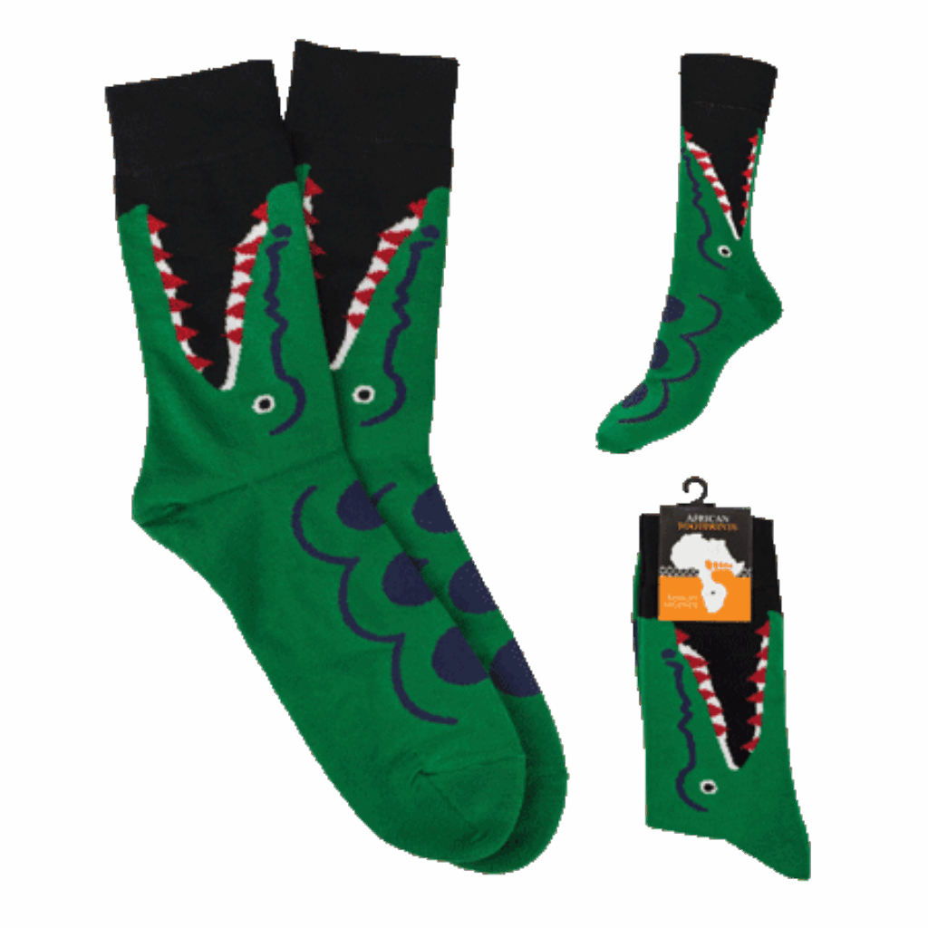 South Africa Croc Fun Green socks product image