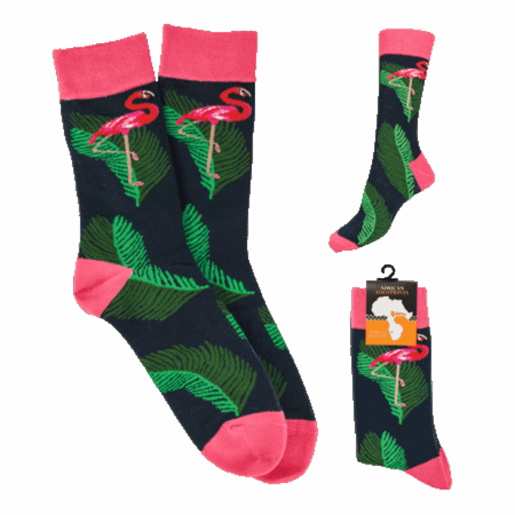 South Africa Flamingo & Leaves socks product image