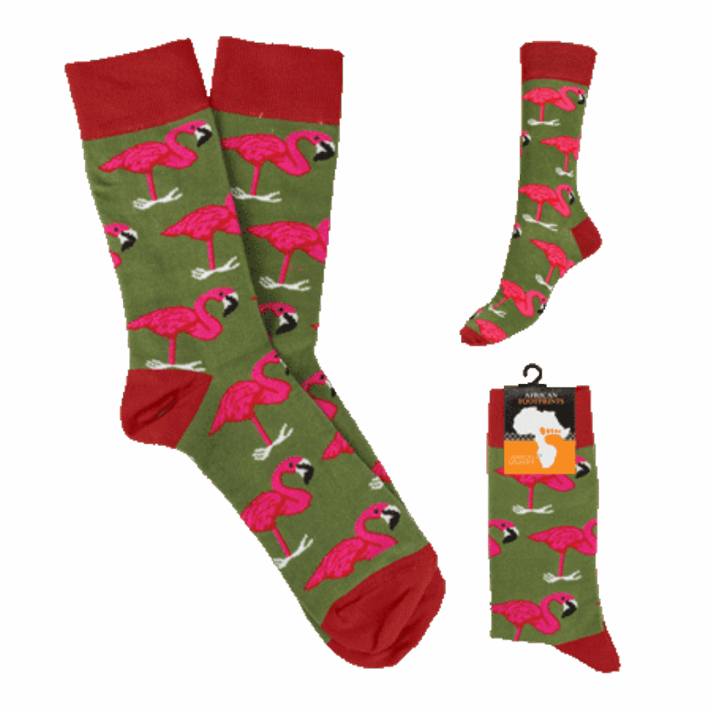 South Africa Flamingo Olive socks product image