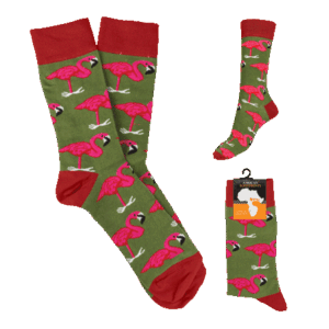 Sock Flamingo Olive South Africa Flag