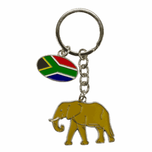 Key Ring Elephant Flag One Charm Brown South Africa Flag