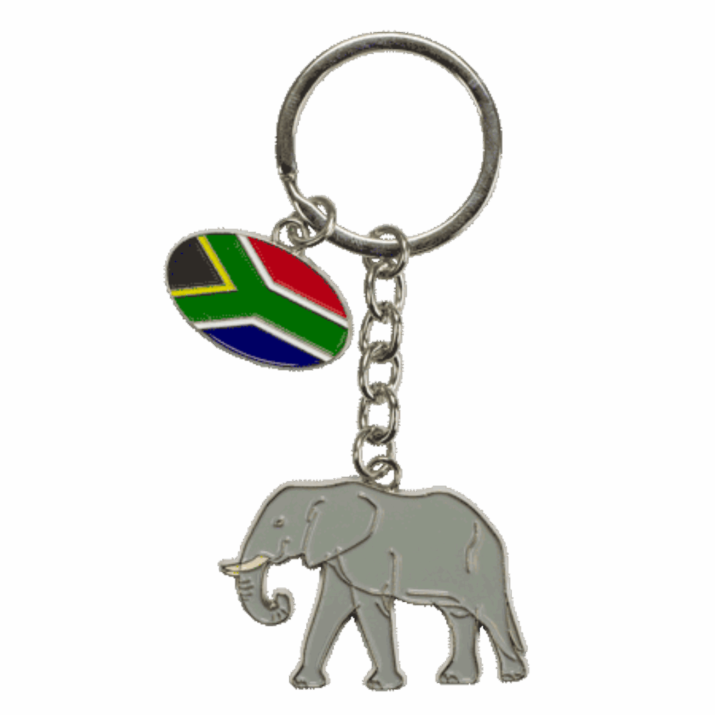 South Africa Elephant Flag One Charm Grey keyring product image