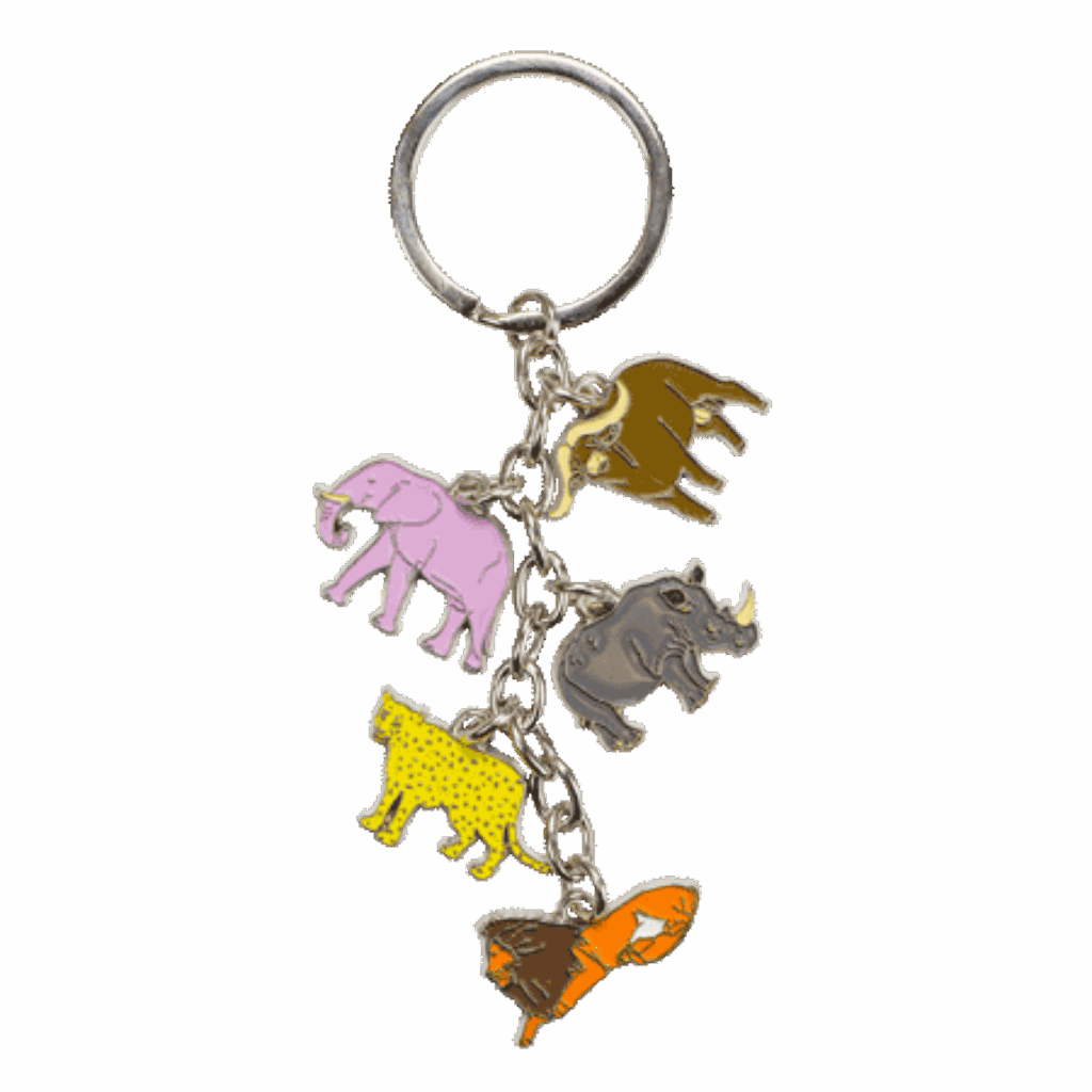 South Africa Big Five 5 Charm keyring product image