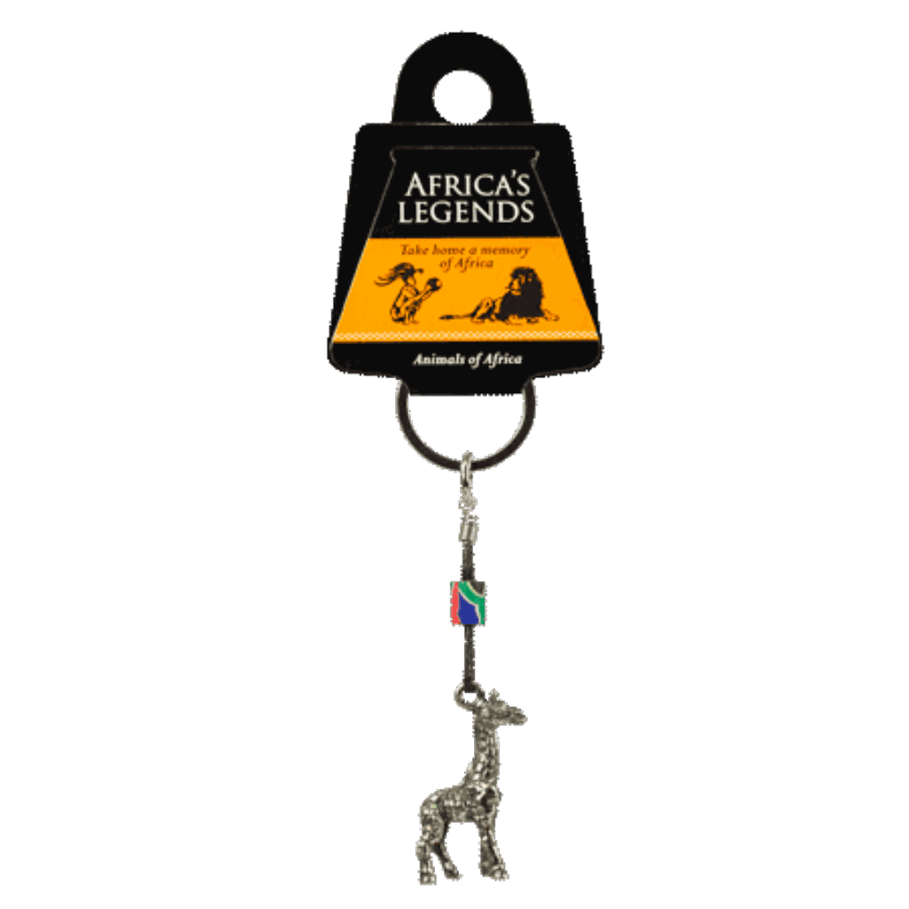South Africa Giraffe Fimo Silver keyring product image