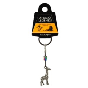 Key Ring Giraffe South Africa Flag Fimo Silver