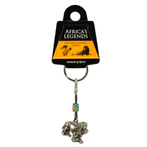 Key Ring Lion Fimo South Africa Flag Silver