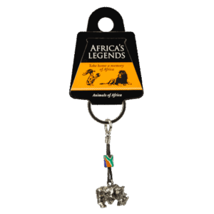 Key Ring Rhino Fimo Silver South Africa Flag