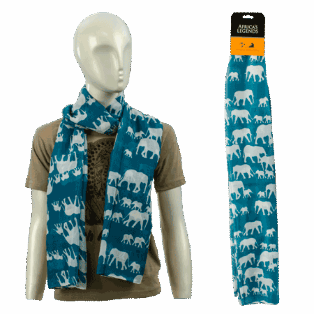 South Africa Elephant Teal Large scarf product image