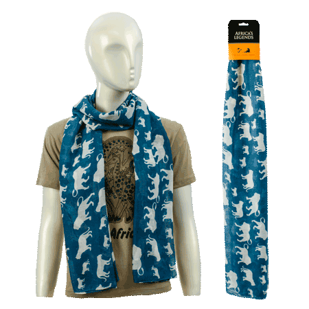 Scarf Lion Prnt Blue Large South Africa Flag