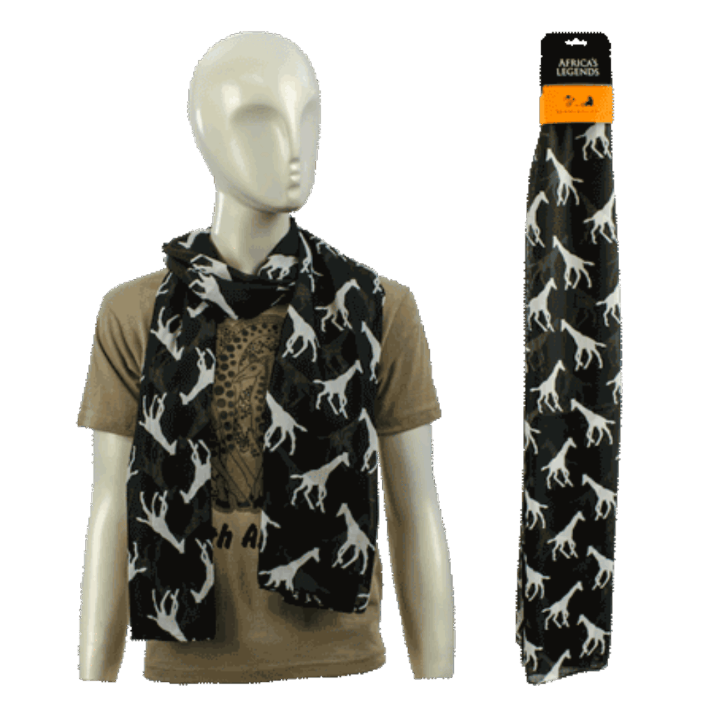 South Africa Giraffe Black Large scarf product image
