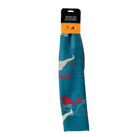 Scarf Giraffe Small Multi Blue South Africa Flag