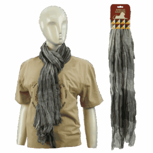 Scarf Check Black Grey South Africa Flag