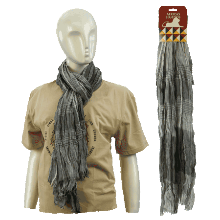 Scarf Check Black Grey South Africa Flag