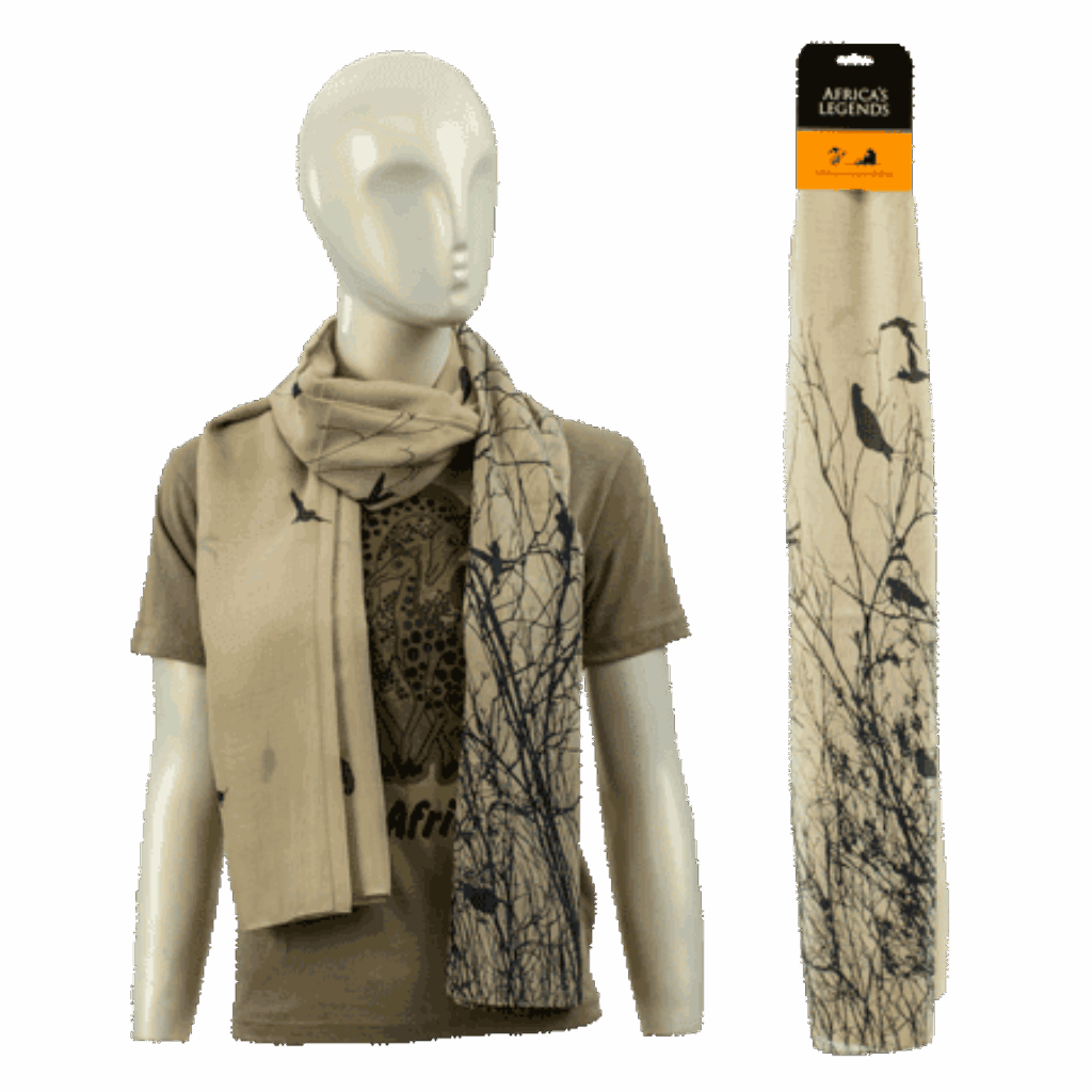 South Africa Bird W Tree Cream scarf product image