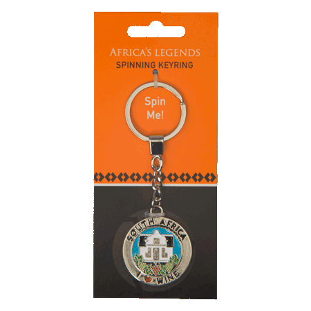 Key Ring Spin I Love Wine South Africa Flag