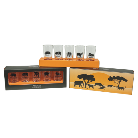 Shot Glass Set Big five South Africa Flag