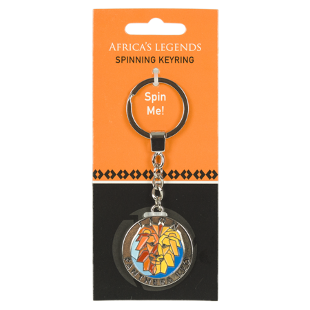 Key Ring South Africa Flag Fidget Spinner Lion Red