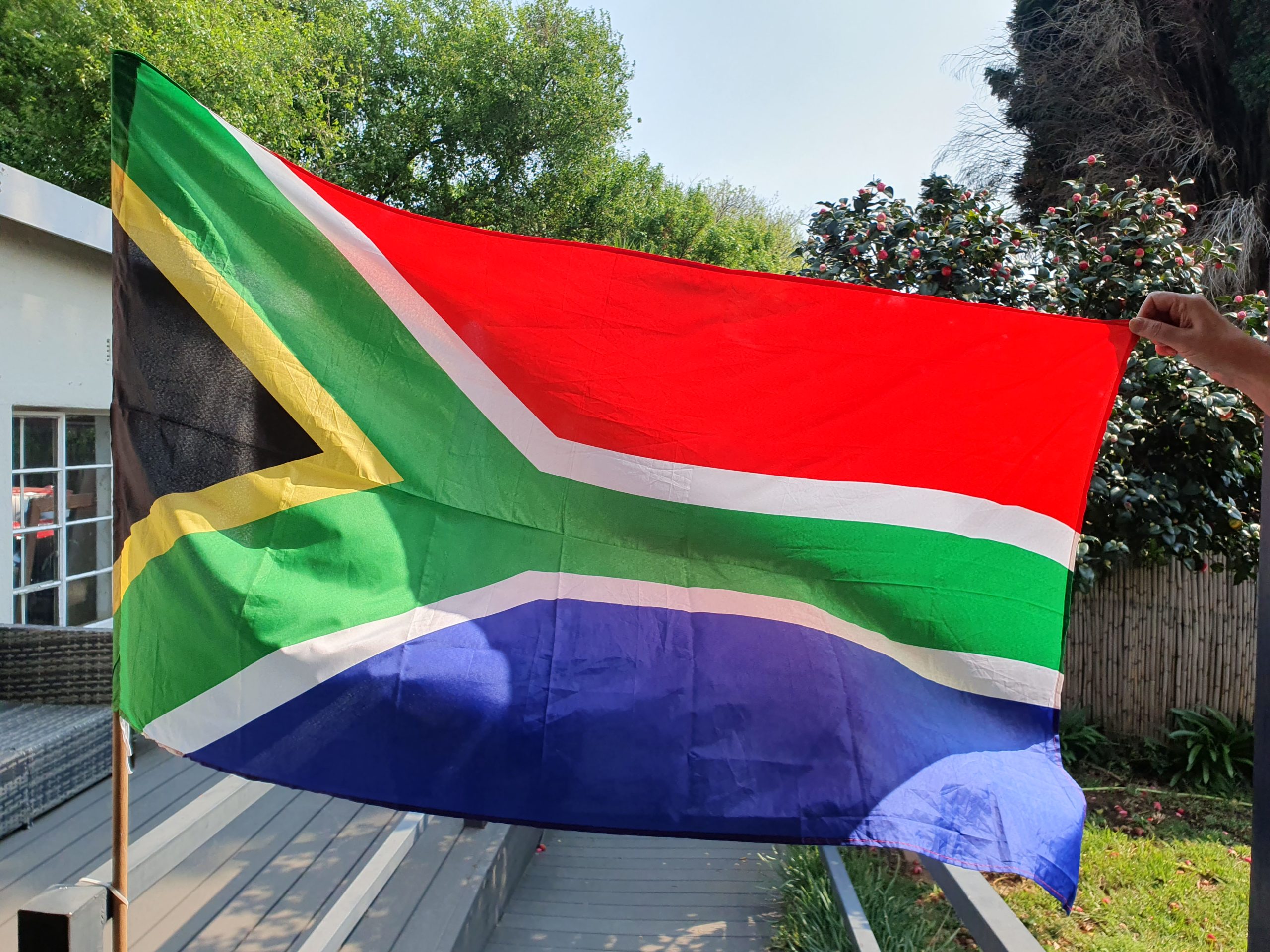 Full view of the 145 by 90 cm South African flag
